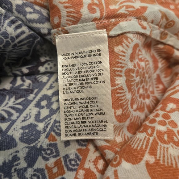 Chico's Off The Shoulder Cotton Peasant Blouse‎ Red White Blue Size 0 (US 4) - Picture 10 of 10